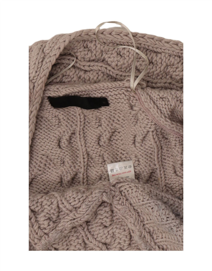 Sweter damski Reiss Open Cardigan UK 14 Średni beż wełniany