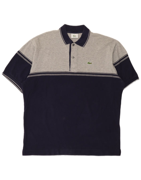 Męska koszulka polo Lacoste, rozmiar 7, 2XL, granatowa, z blokami kolorów