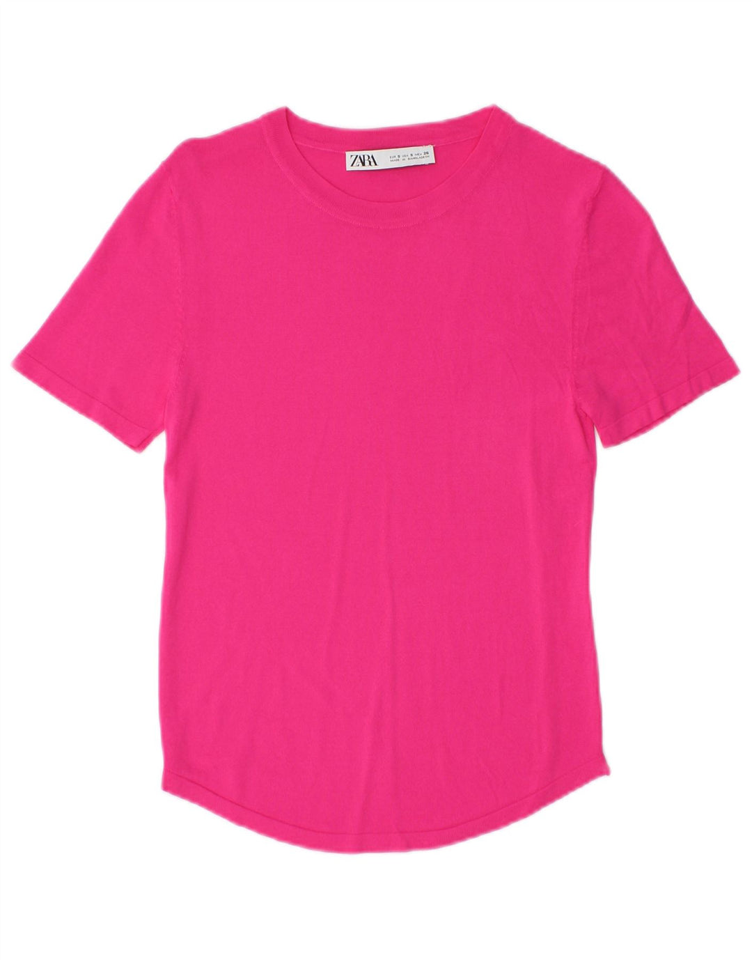 T-shirt damski Zara Top UK 8, mały, różowy
