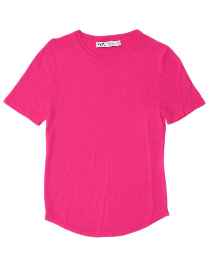 T-shirt damski Zara Top UK 8, mały, różowy