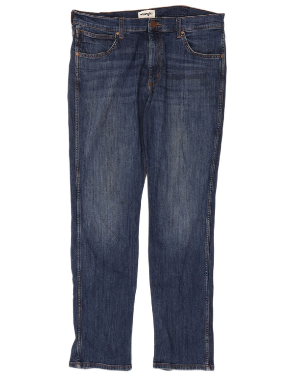 Wrangler Męskie Greensboro Straight Jeans W34 L34 Niebieskie bawełniane
