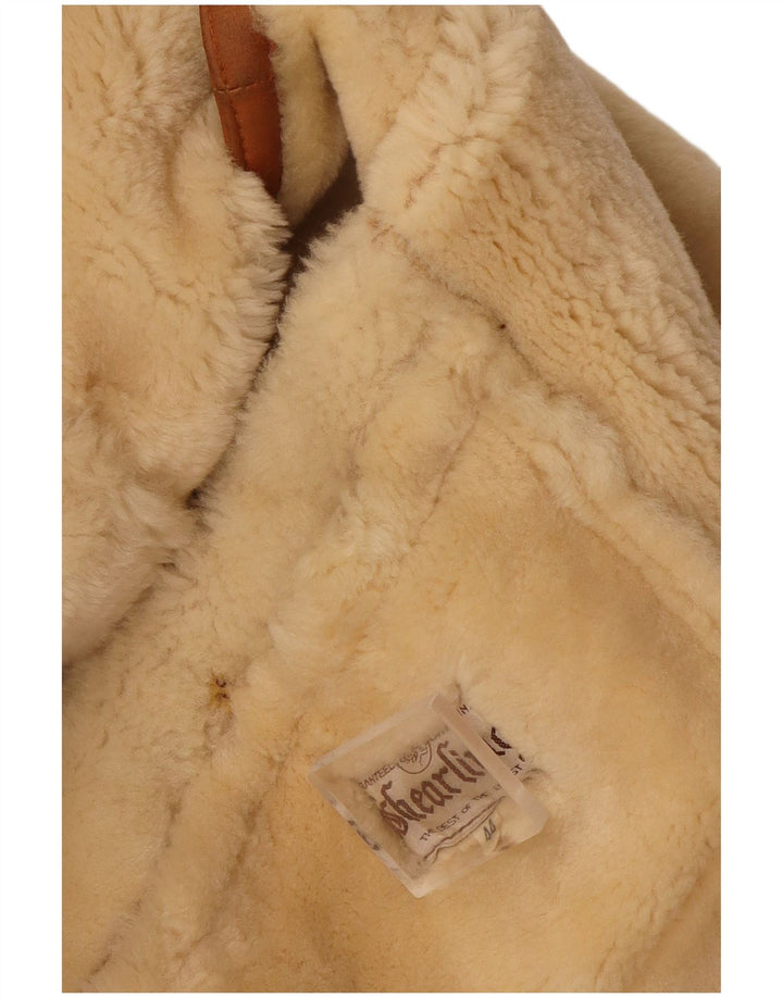 Vintage damska oversize'owa kurtka shearling IT 44 średni brąz