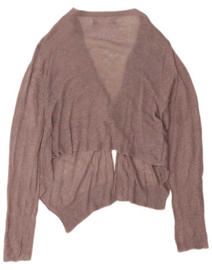Sweter damski Zara Crop Cardigan UK 12 Średni brązowy lniany