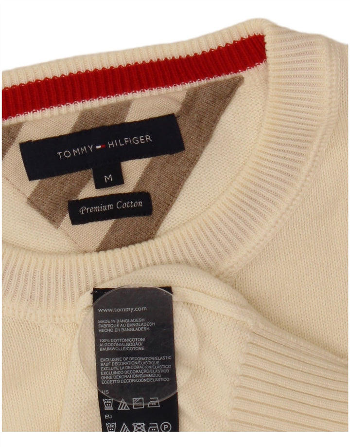 Męski sweter z okrągłym dekoltem Tommy Hilfiger w kolorze średniej beżowej bawełny