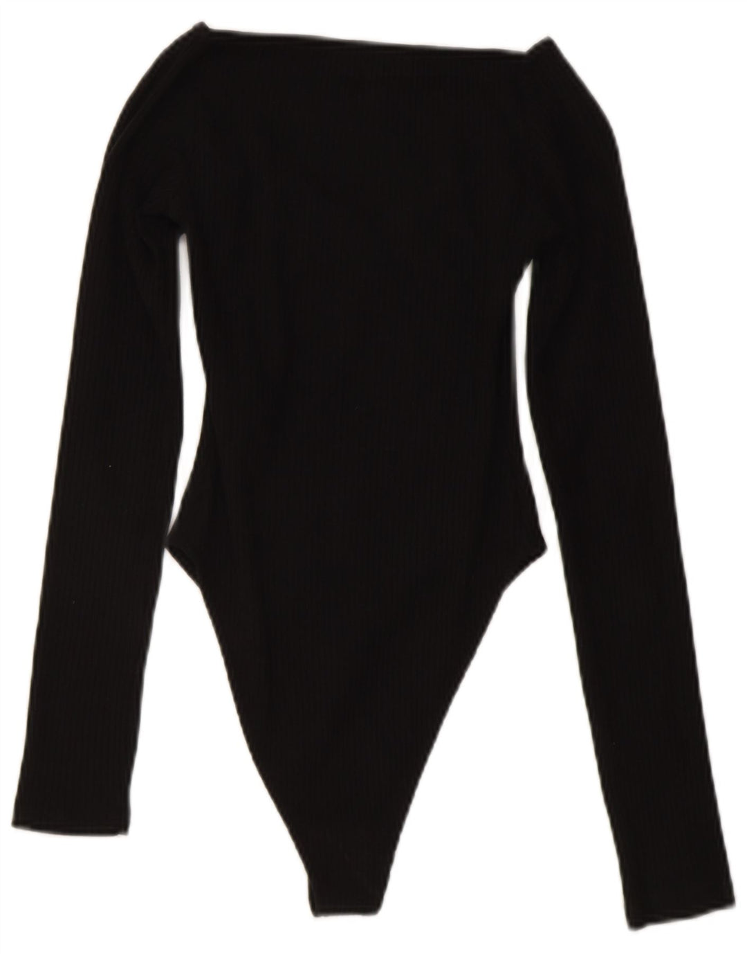 ZARA Womens Long Sleeve Bodysuit UK 12 Medium Black Cotton