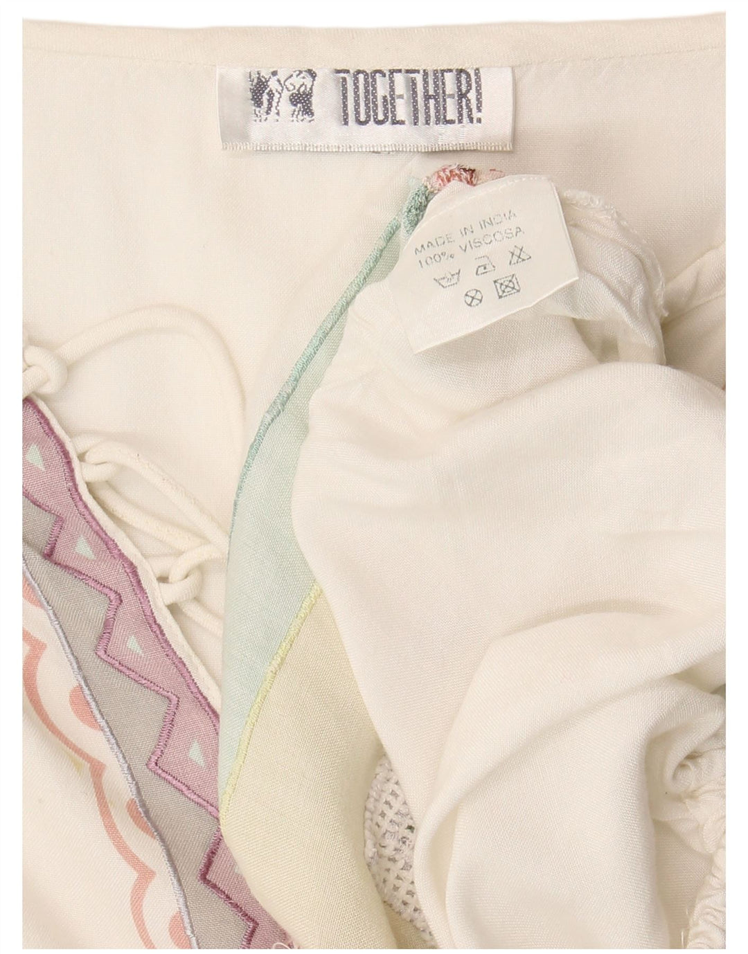 Damska koszula pulowerowa Together UK 18 XL w kolorze złamanej bieli, wiskoza w kwiaty