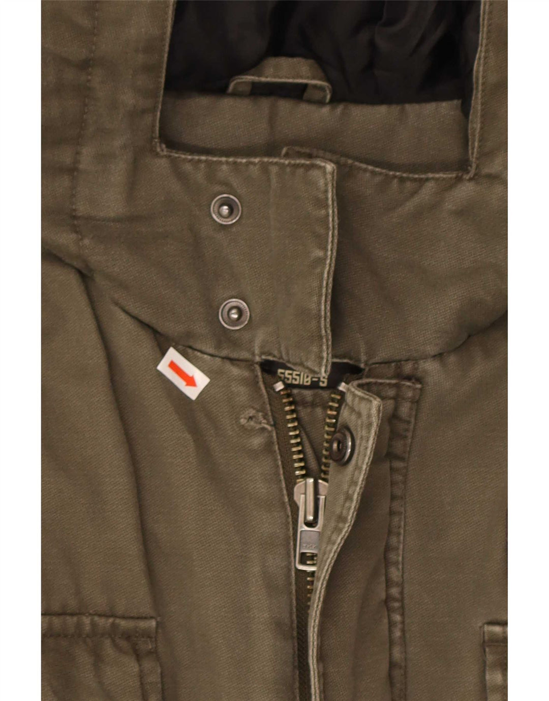 Mieszanka Męska kurtka parka z kapturem UK 40, duża bawełna khaki