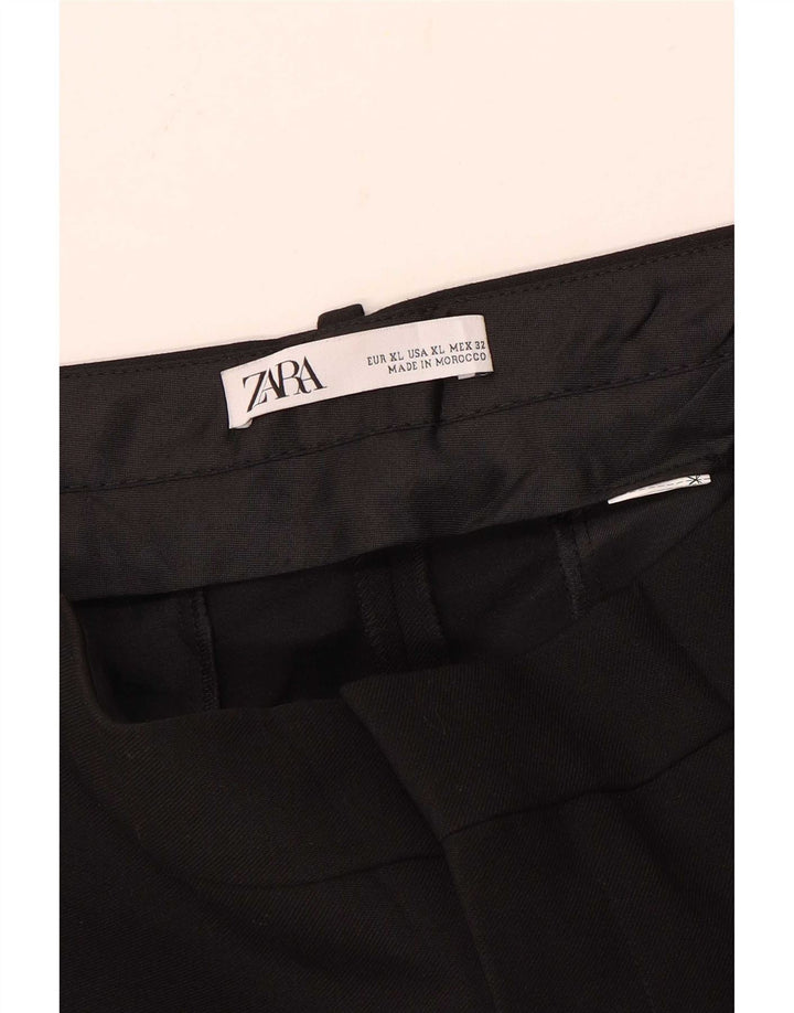 Damskie spodnie capri z wysokim stanem Zara XL, czarne