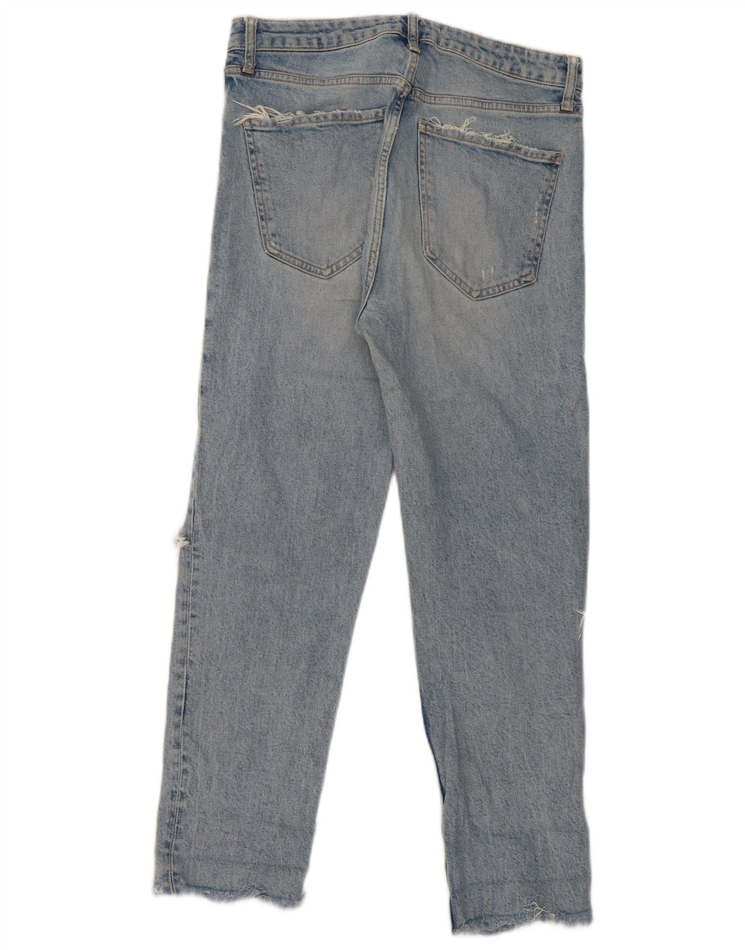 ZARA Womens Distressed Cropped Jeans EU 40 Medium W30 L25 Blue Cotton