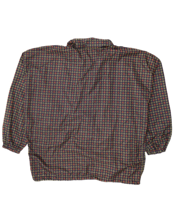 Męska kurtka bomberka oversize VINTAGE UK 40, duża, niebieska w kropki