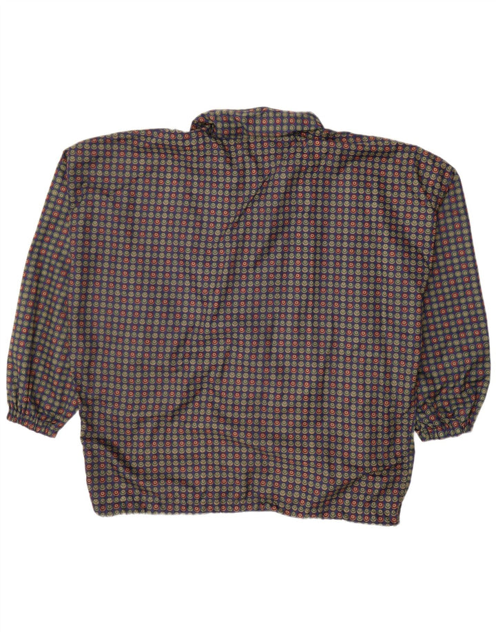 Męska kurtka bomberka oversize VINTAGE UK 40, duża, niebieska w kropki