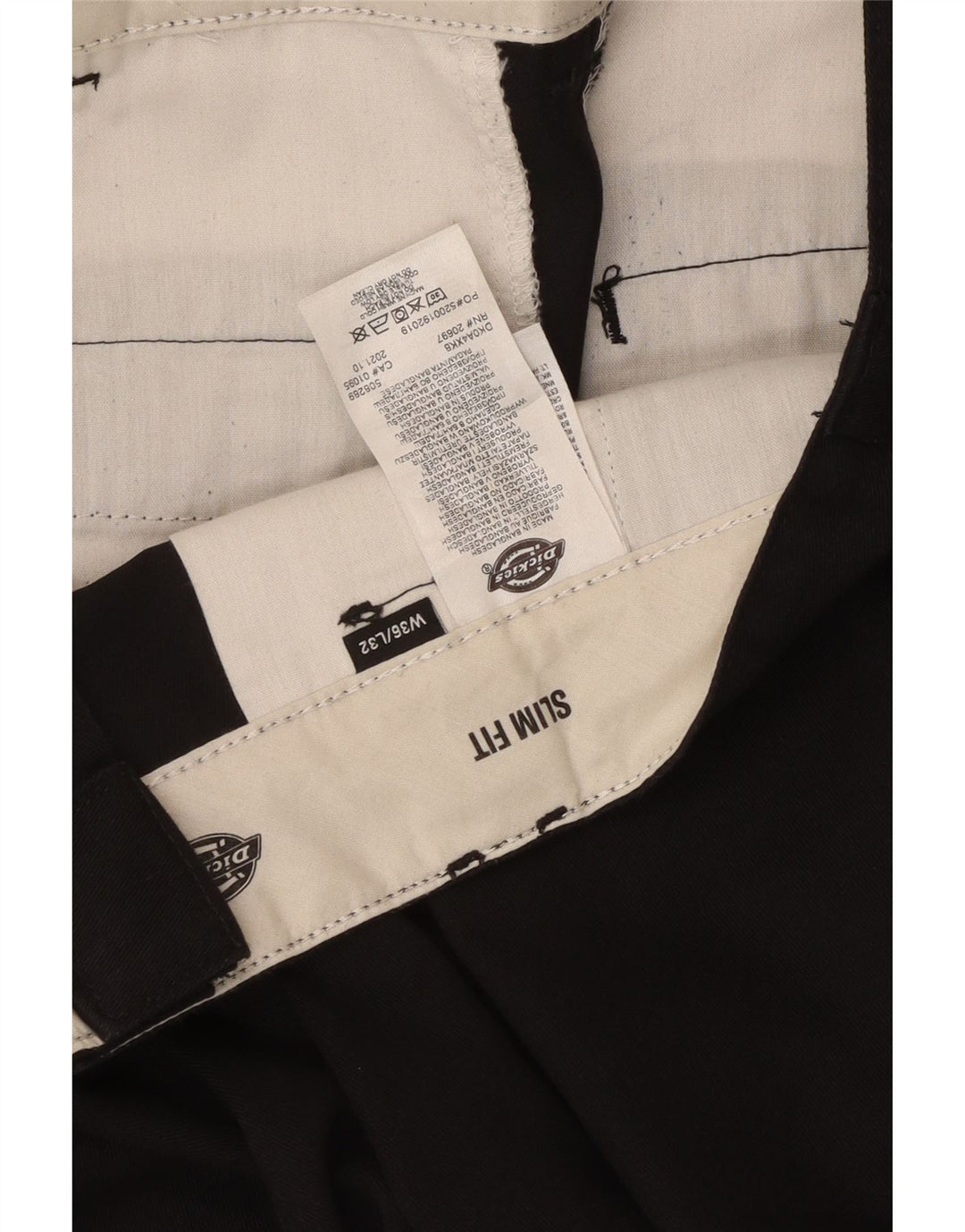 Męskie spodnie chino Dickies Slim Fit W36 L32 Czarny poliester