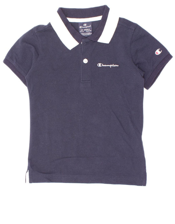 Chłopięca koszulka polo Champion 3-4 lata 2XS, granatowa, bawełniana w bloki kolorów