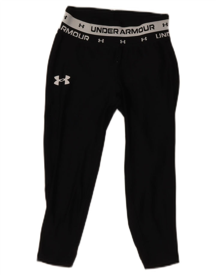 Dziewczęce legginsy z grafiką UNDER ARMOUR 7-8 lat, małe, czarne, poliestrowe