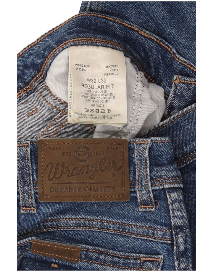 WRANGLER Męskie proste dżinsy o regularnym kroju W32 L32 Niebieskie, bawełniane