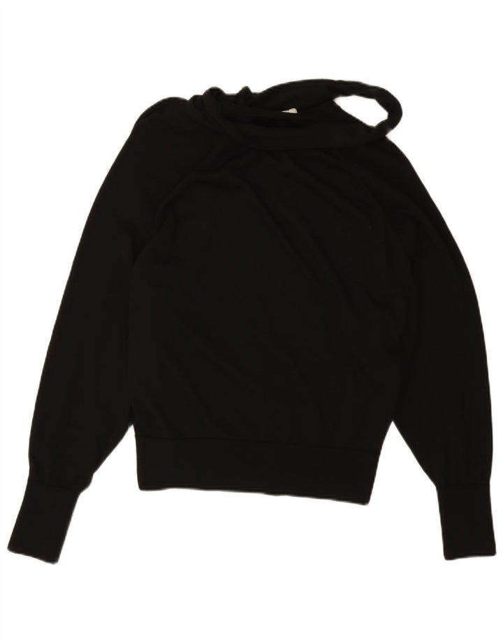 Cos Damski sweter oversize z dekoltem w kształcie litery V, UK 10, mała czarna wełna