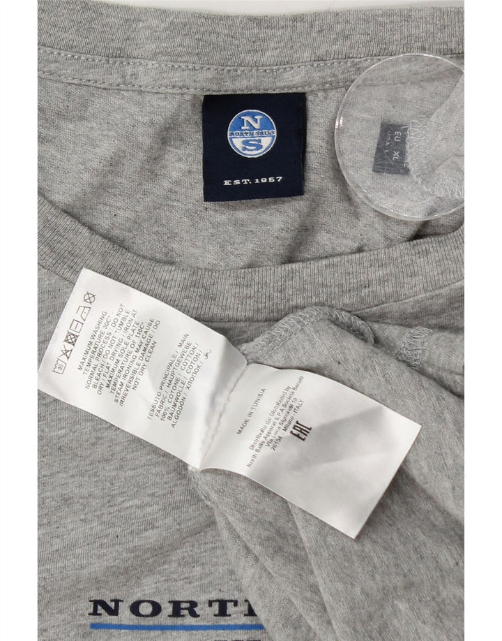 Męska koszulka T-shirt North Sails XL, szara, nakrapiana bawełna