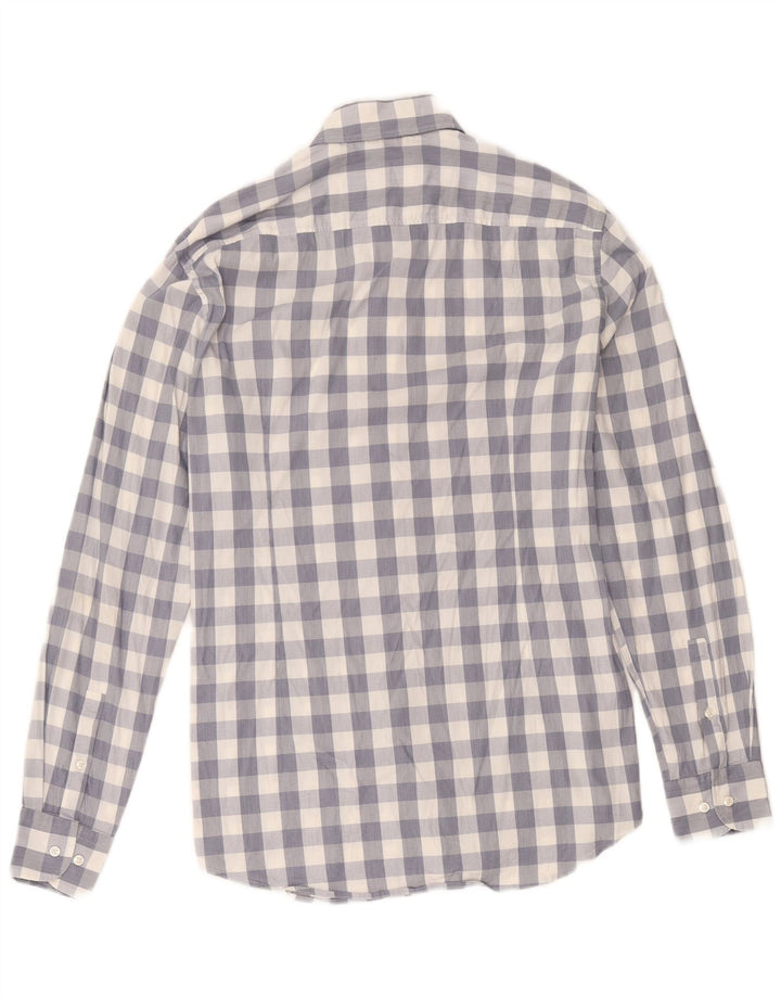 Koszula męska Hugo Boss Slim Fit, rozmiar 15 1/2, bawełniana w średnią niebieską kratkę