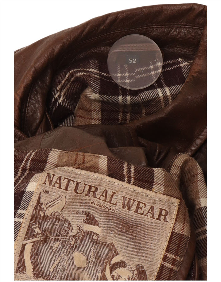 Conbipel Męska kurtka skórzana Natural Wear IT 52 XL brązowa