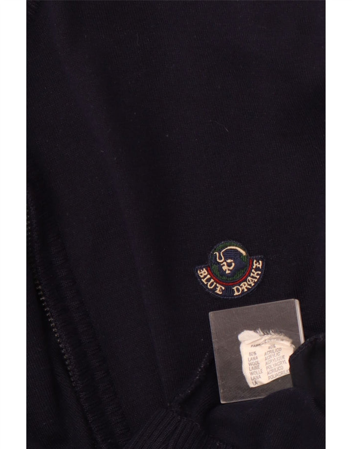 BLUE DRAKE Męski sweter rozpinany XL Granatowa wełna