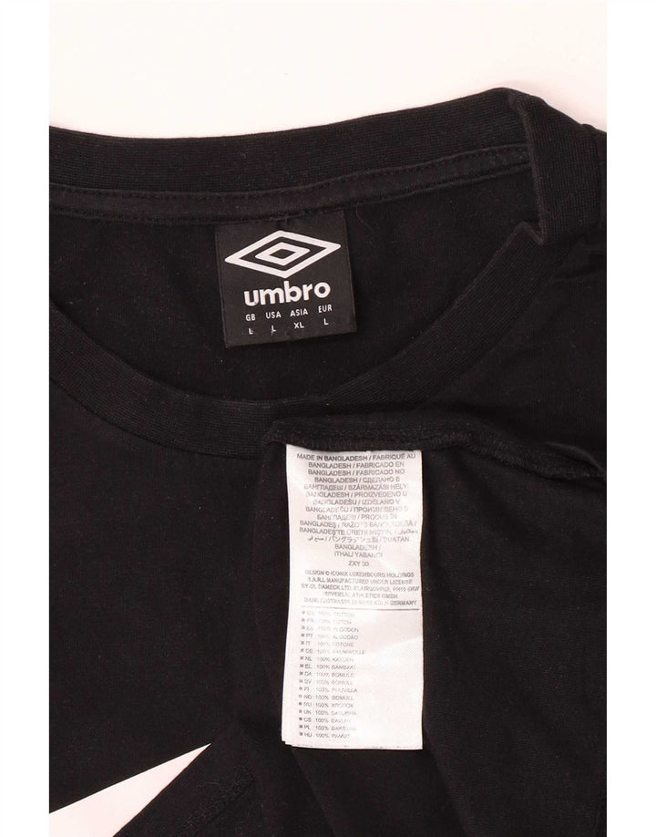 Męski T-shirt z grafiką Umbro, duży, czarny, bawełniany