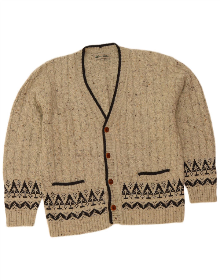 Sweter męski w stylu vintage IT 50 Średni szary Fair Isle Wool