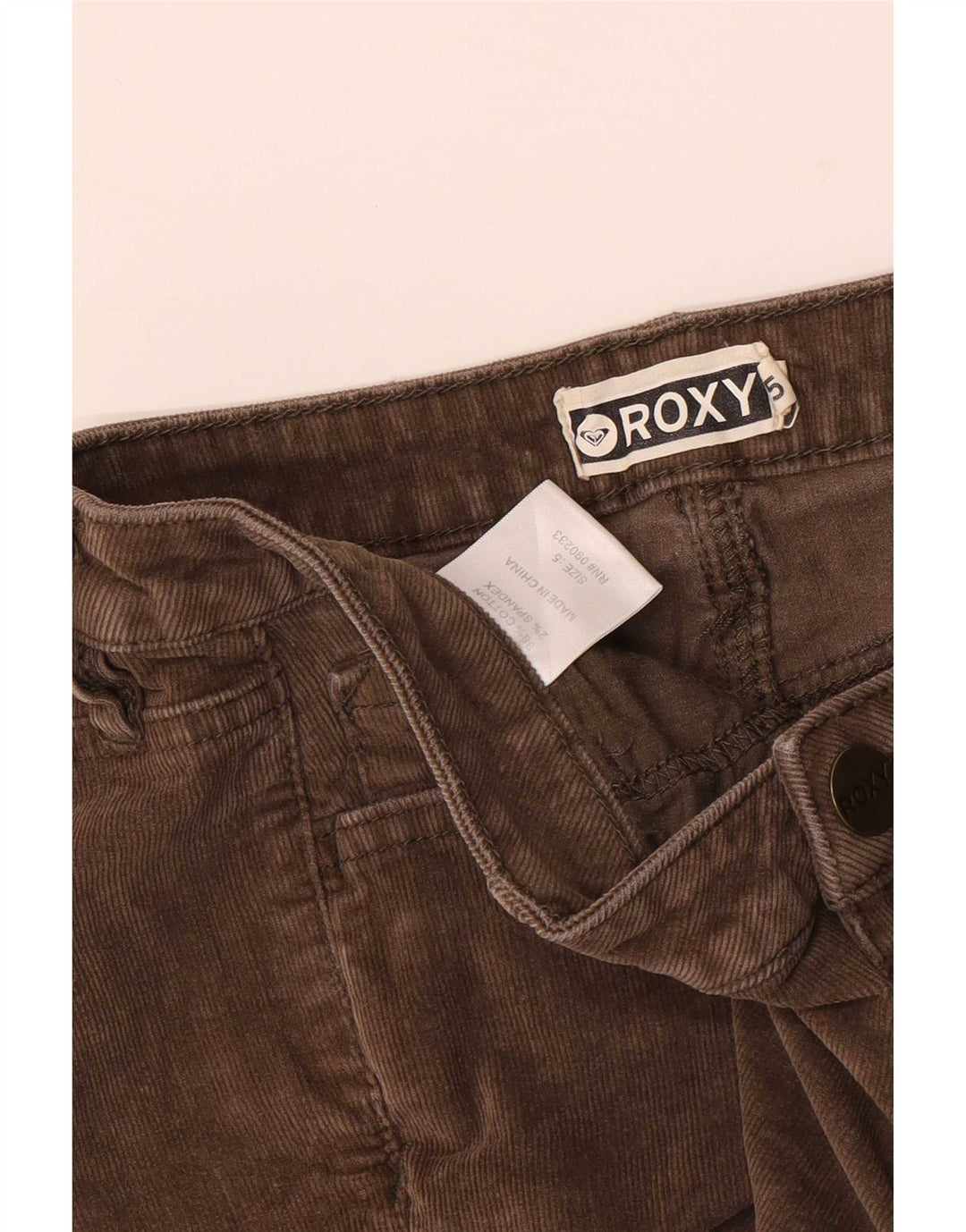 Damskie sztruksowe spodenki Roxy US 5 Small W28 Brązowa bawełna