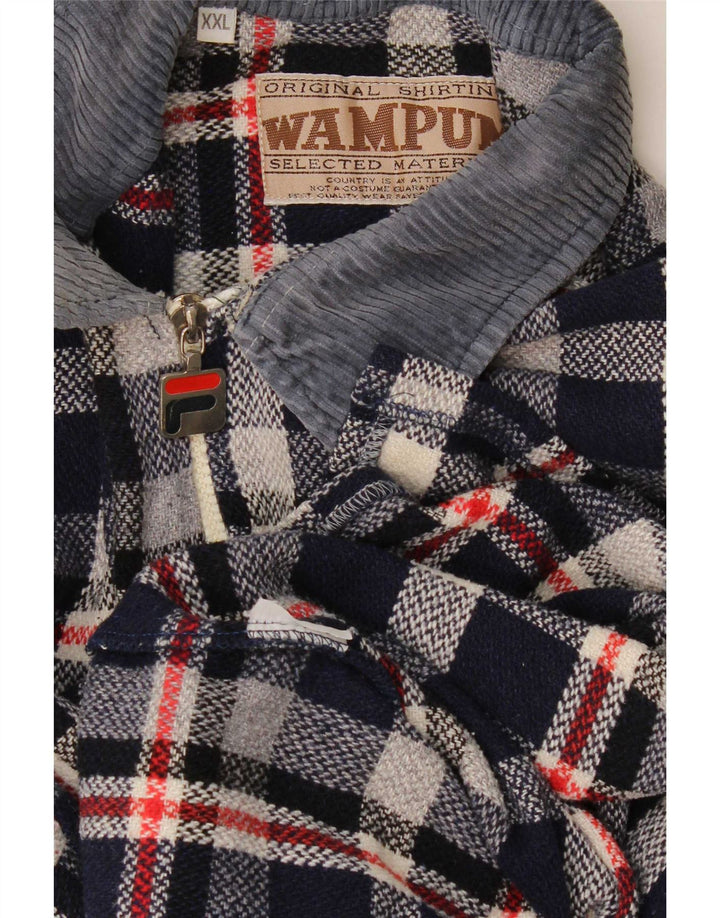 Męska koszula flanelowa Wampum 2XL w granatową kratkę