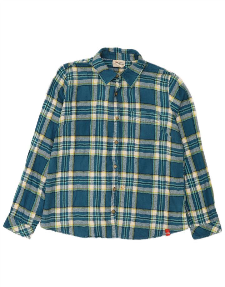 Damska koszula flanelowa Dickies UK 14, średnia niebieska bawełniana krata