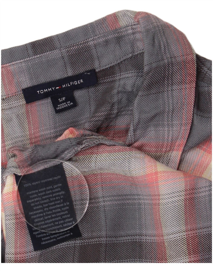 Koszula damska Tommy Hilfiger UK 10 Small, szara, wiskozowa krata