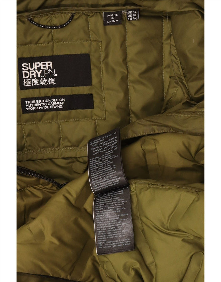 Męska ocieplana kurtka z kapturem Superdry UK 14, duża, zielona, poliestrowa