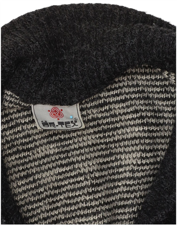 Vintage męski sweter rozpinany, duży, szary, geometryczny