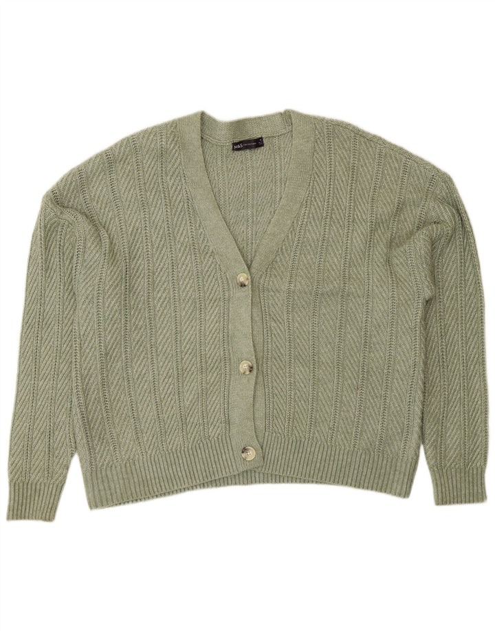 Marks & Spencer Damski sweter kardigan UK 18 XL Zielony poliester