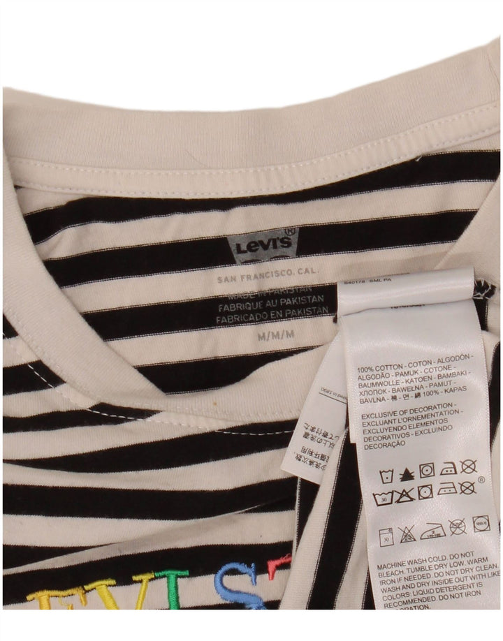 Damski oversize'owy top z grafiką Levi's z długim rękawem, UK 14, średnie czarne paski