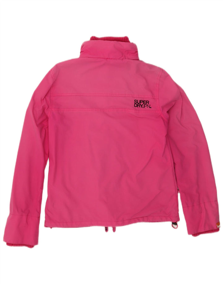 Damska kurtka przeciwdeszczowa Superdry Graphic UK 14, duża, różowa, nylonowa