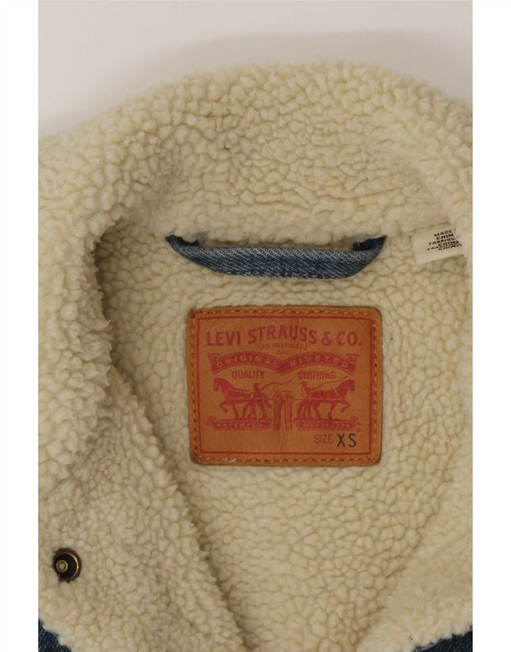 Damska kurtka jeansowa Levi's Sherpa UK 6 XS, niebieska, bawełniana