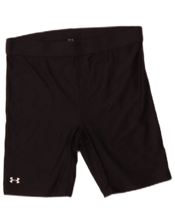 UNDER ARMOUR Womens Heat Gear Sport Shorts UK 12 Medium  Black Polyester