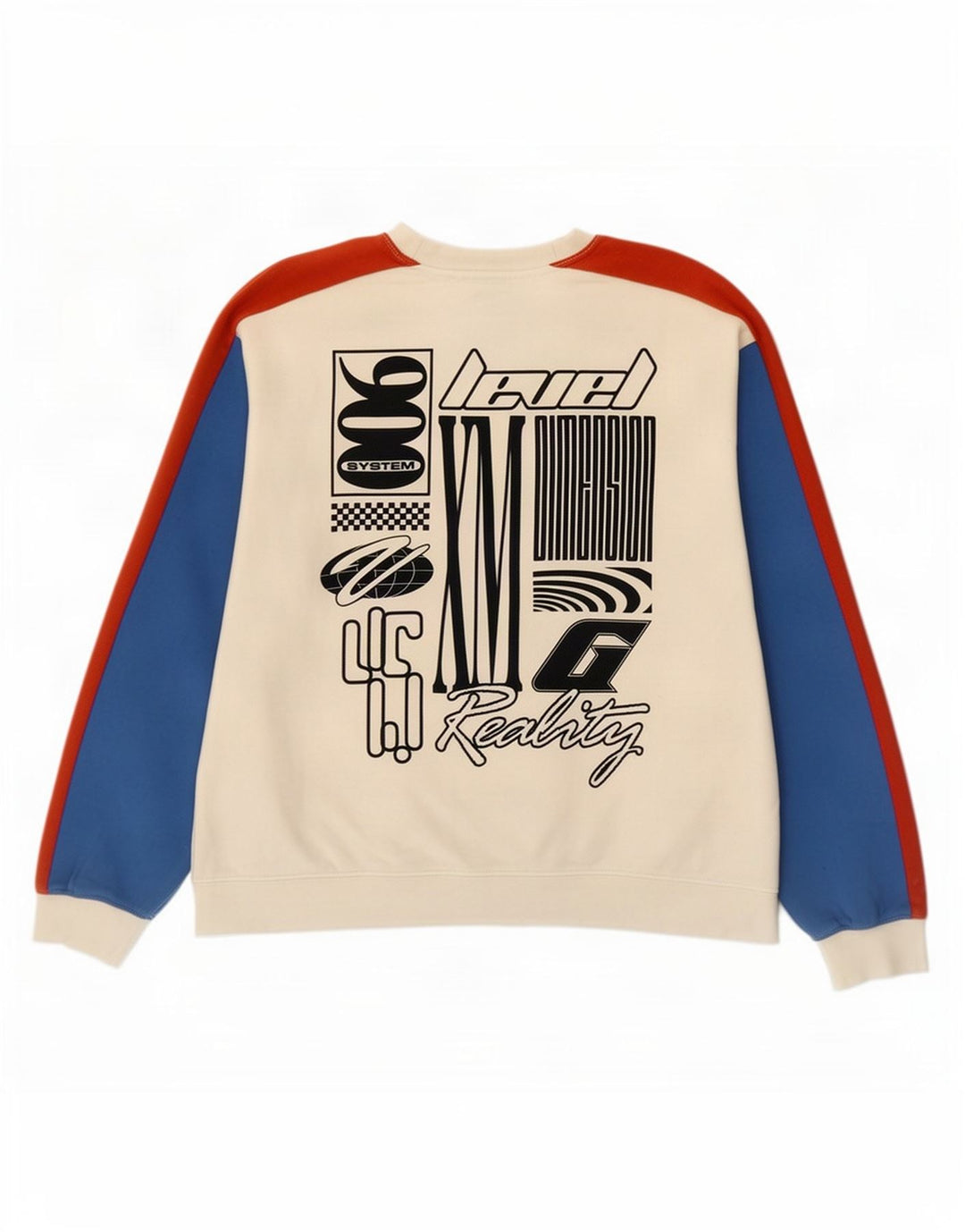Męska bluza z grafiką Topman, duża, biała, z blokami kolorów