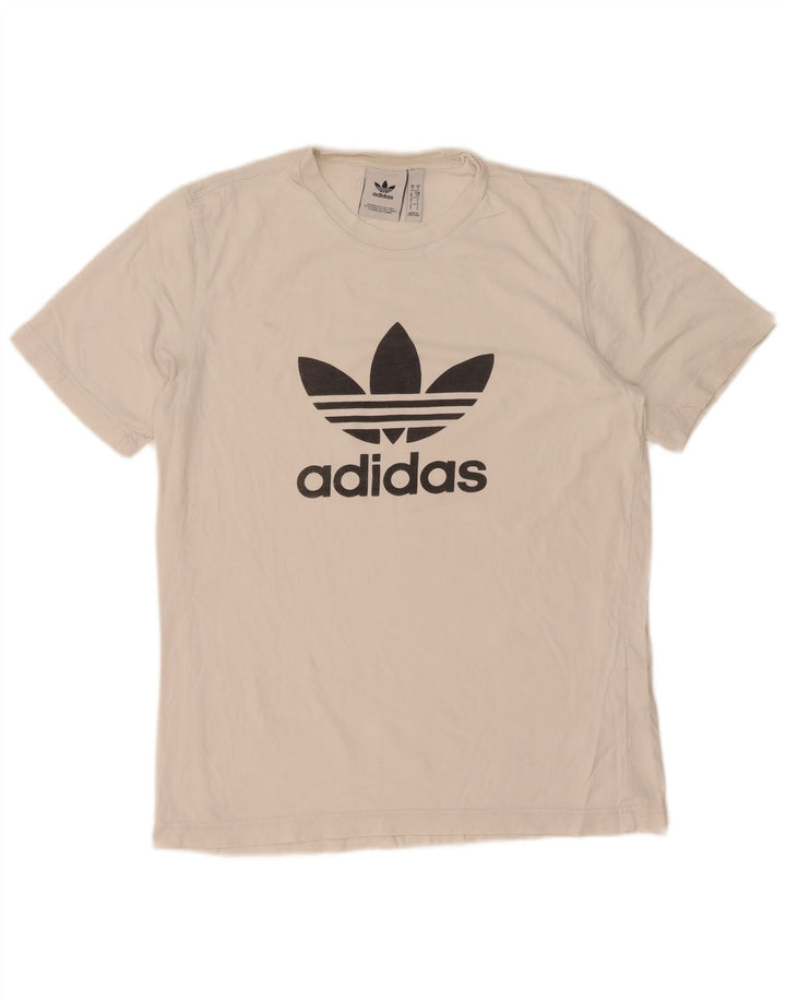 Męska koszulka z grafiką Adidas, mała, biała, bawełniana
