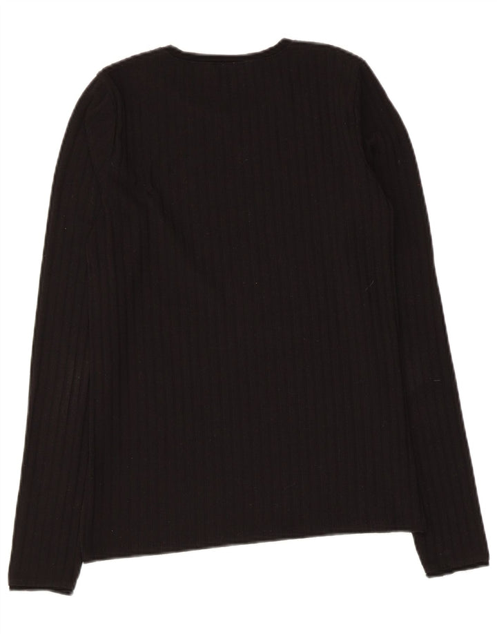 Damski top z długim rękawem Zara UK 12, średni czarny