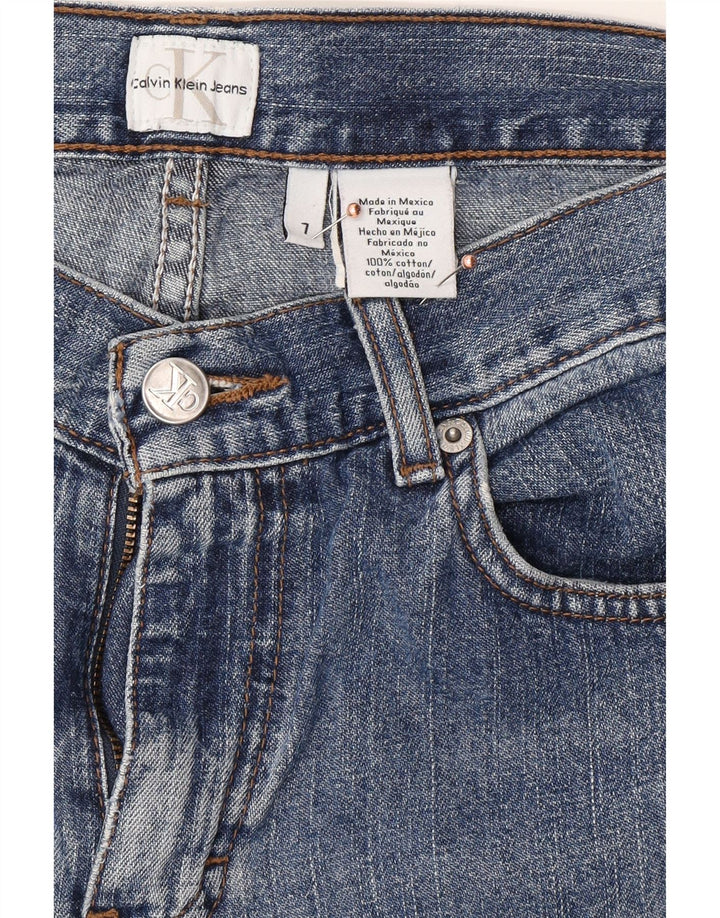 CALVIN KLEIN Damskie proste dżinsy US 7 Medium W30 L28 Niebieskie bawełniane