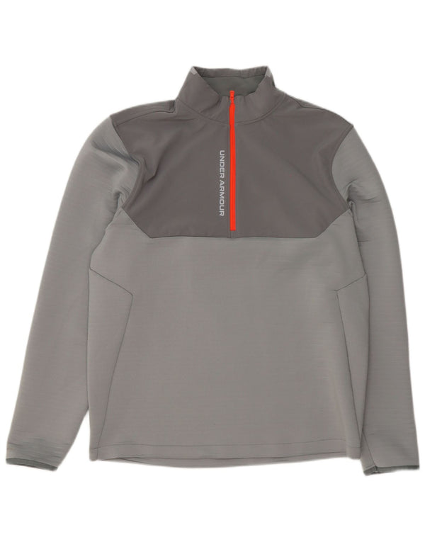 Męski sweter dresowy Under Armour, duży, szary, sportowy z blokami kolorów