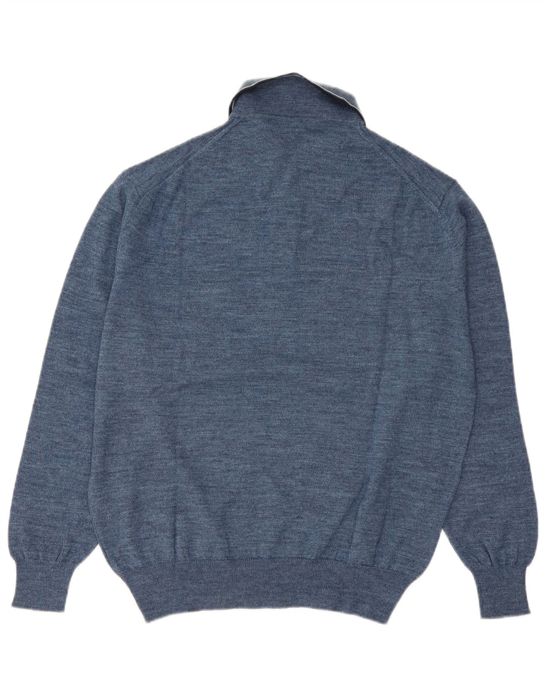 Canda Męski sweter polo IT 48/50 Średni niebieski z dziewiczej wełny