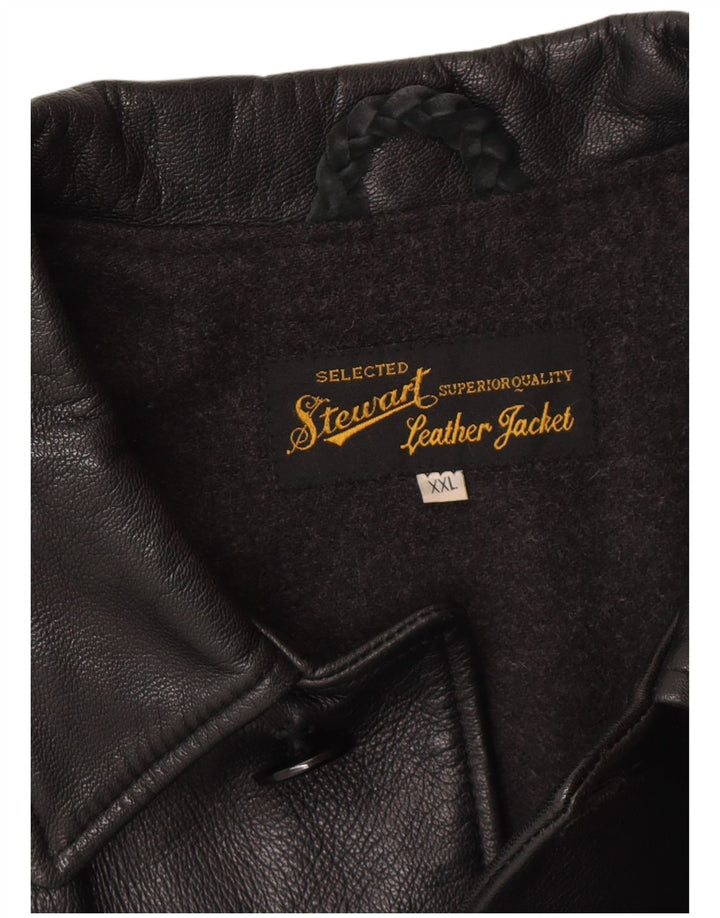 Męska kurtka skórzana STEWART UK 44 2XL Czarna skórzana klasyczna