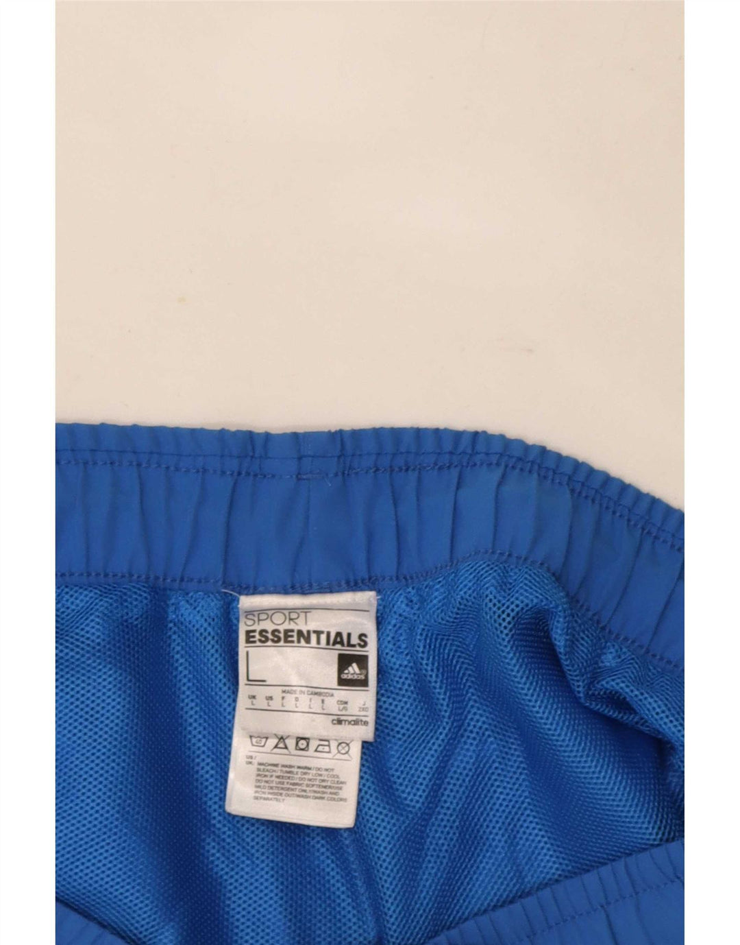 Męskie spodenki sportowe Adidas Climalite, duże, niebieskie, poliestrowe