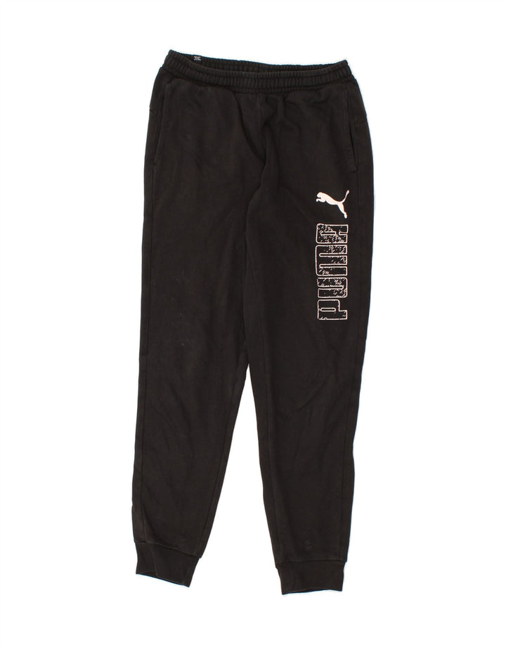 PUMA Mens Graphic Tracksuit Trousers Joggers Small  Black Vintage Puma and Second-Hand Puma from Messina Hembry 