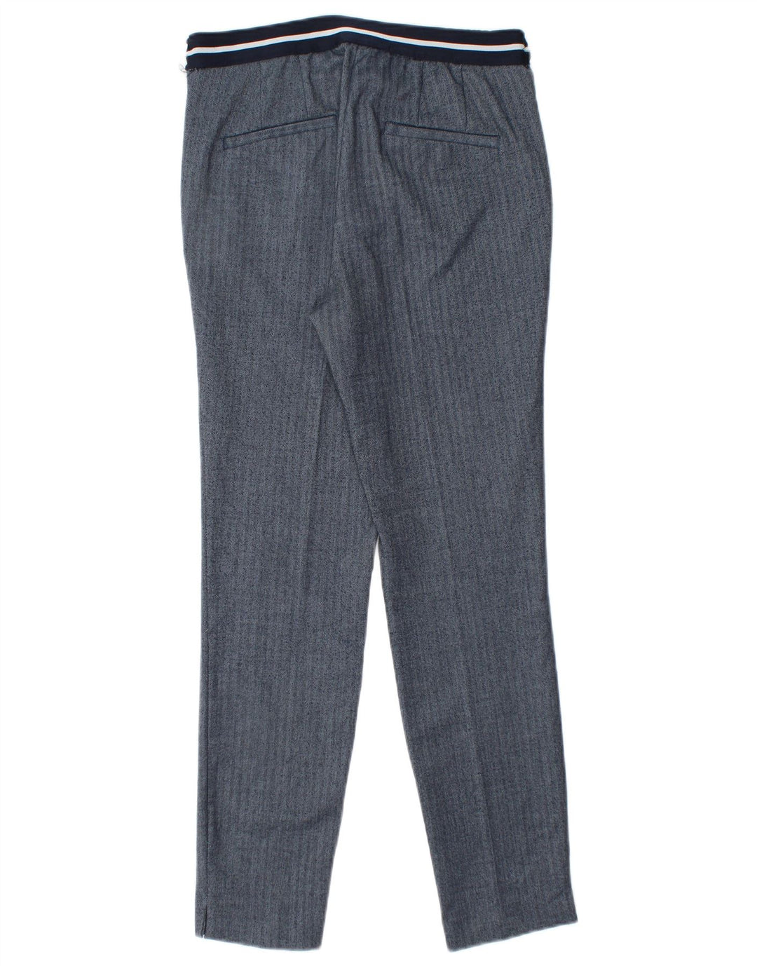 Damskie spodnie typu slim chino Zara, małe, W26 L27, niebieski, poliester w jodełkę