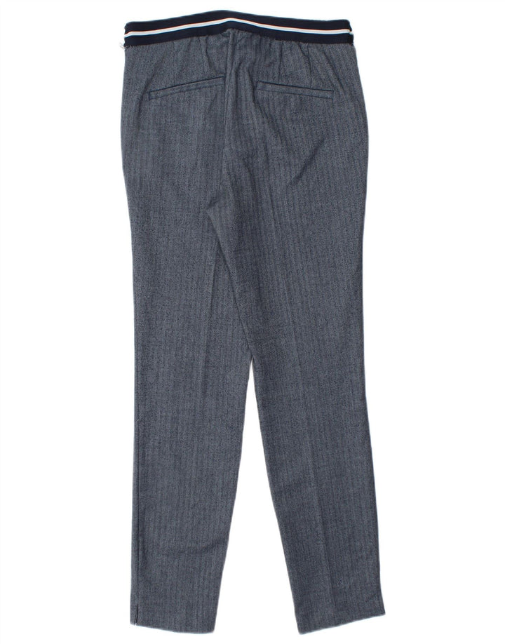 Damskie spodnie typu slim chino Zara, małe, W26 L27, niebieski, poliester w jodełkę