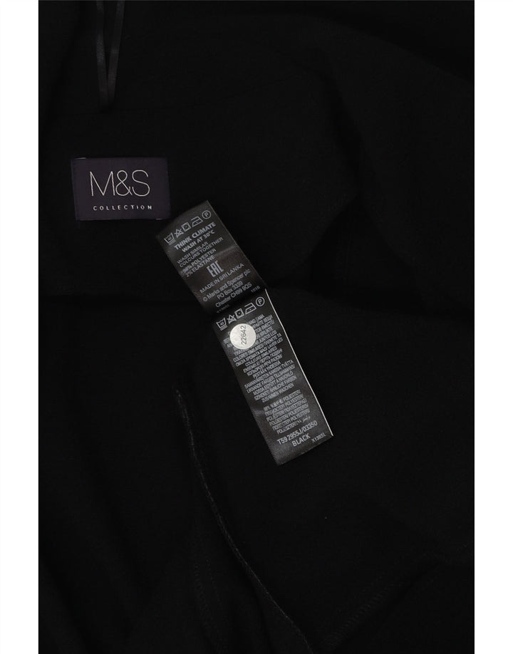 MARKS & SPENCER Damska otwarta marynarka UK 12, średni czarny poliester