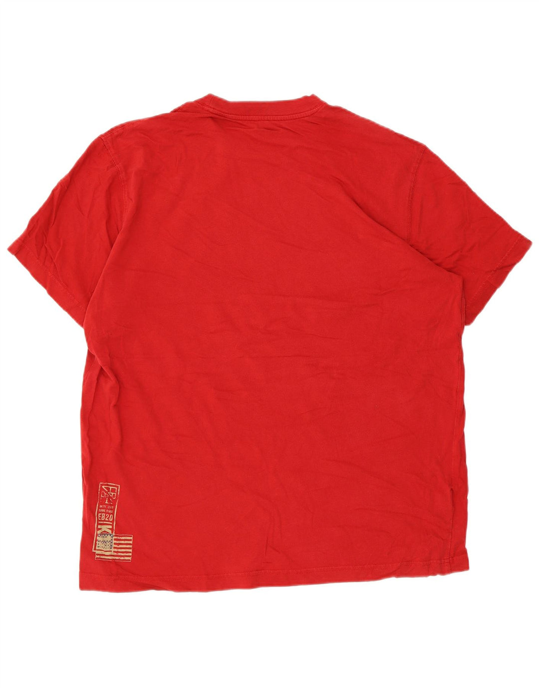 Męska koszulka z grafiką EDDIE BAUER, duża, czerwona, bawełniana